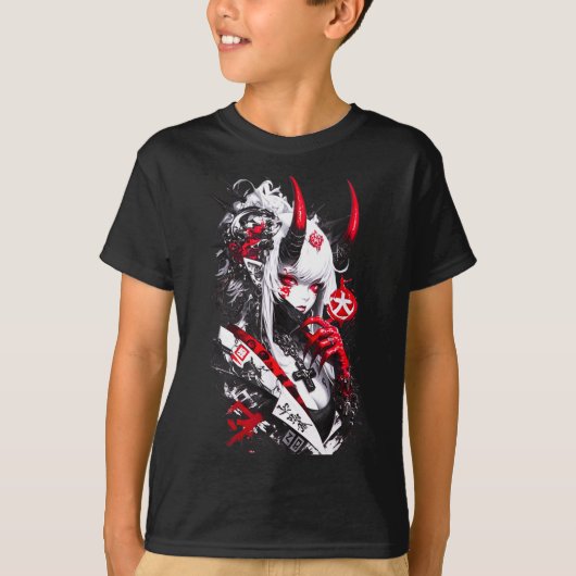 Retro Okami Girl Basic Japan Style Fox Cute Cool M T-Shirt (Vorderseite)