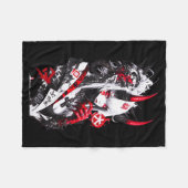 Retro Okami Mädchen Basic Japan Style Fuchs Cute C Fleecedecke (Vorderseite (Horizontal))
