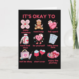 Retro Okay Valentinstag Bewusstsein für psychische Karte