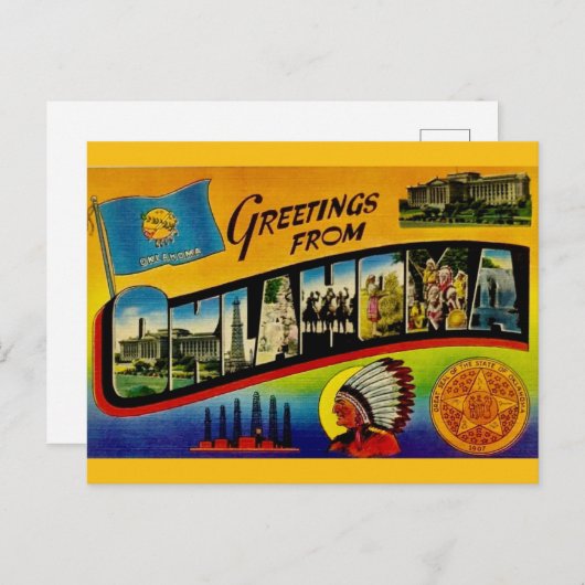 Retro Oklahoma Grußkarte Postkarte (Vorne/Hinten)