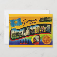 Retro-Oklahoma-Grußpostkarte