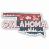 Retro Oklahoma Staat Aufkleber (Vorderseite)