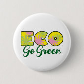 Retro-Öko-Design Go Green Button (Vorderseite)