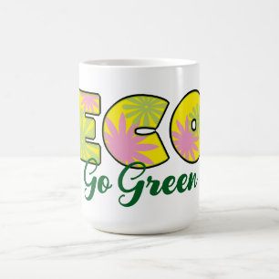 Retro-Öko-Design Go Green Kaffeetasse