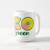 Retro-Öko-Design Go Green Kaffeetasse (VorderseiteRechts)