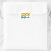 Retro-Öko-Design Go Green Runder Aufkleber (Tasche)