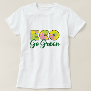 Retro-Öko-Design Go Green T-Shirt