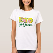 Retro-Öko-Design Go Green T-Shirt (Vorderseite)