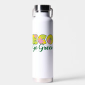 Retro-Öko-Design Go Green Trinkflasche (Vorne)