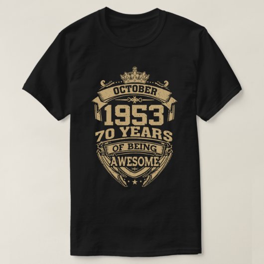 Retro Oktober 1953 70 Jahre Phantastisch 70. T-Shirt (Design vorne)