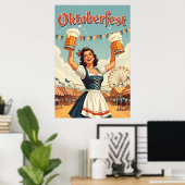 Retro Oktoberfest Kunst - Biere & Feiern Poster (Heimbüro)