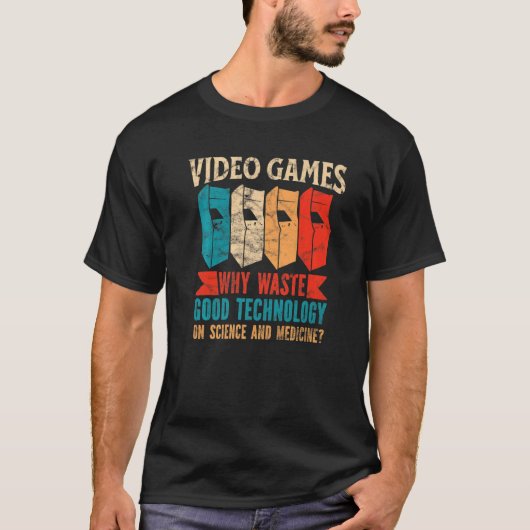 Retro Old Arcade Machine Games Zitat Classic Vide T-Shirt (Vorderseite)