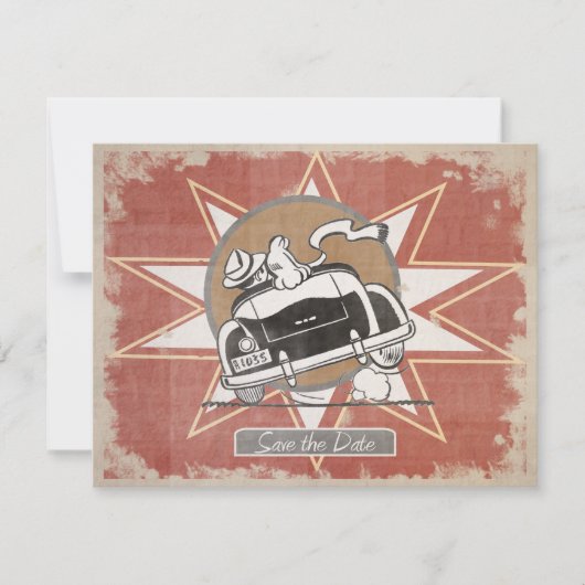 Retro Old Car Ankündigung Datum freihalten (Vorderseite)