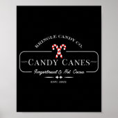 Retro Old Fashioned Kringle Candy Canes Co Merry C Poster (Vorne)