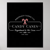 Retro Old Fashioned Kringle Candy Canes Co Merry C Poster (Vorne)