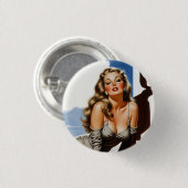 Retro Old Hollywood Schöne Blonde Frau Button (Vorne & Hinten)