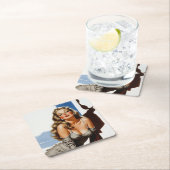 Retro Old Hollywood Schöne Blonde Frau Rechteckiger Pappuntersetzer (Vor Ort)