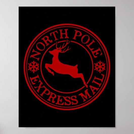 Retro Old modische North Pole Express Mail Reinde Poster (Vorne)