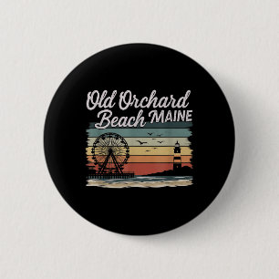 Retro Old Orchard Beach Maine Grafikdesign Button