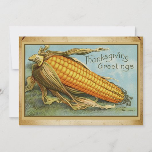 Retro Old Paper Sonnenblumen Erntedank Urlaub Einladung (Rückseite)