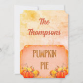 Retro Old Pumpkin Pie Rustikaler Erntedank Abendes Einladung (Rückseite)