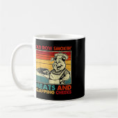 Retro Old Row Fleisch räuchern und Backen tätschel Kaffeetasse (Links)