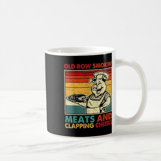 Retro Old Row Fleisch räuchern und Backen tätschel Kaffeetasse (Rechts)