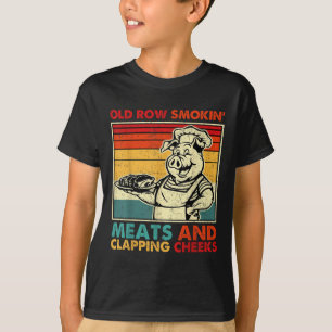 Retro Old Row raucht Fleisch und klatscht Wangen F T-Shirt