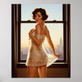 Retro Old School Button-up Girl Poster (Vorne)