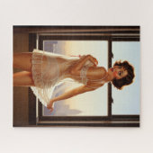 Retro Old School Button-up Girl Puzzle (Horizontal)