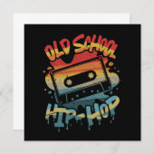 Retro Old School Hip Hop Graffiti Cassette Mixtape Einladung (Vorne/Hinten)