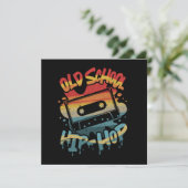 Retro Old School Hip Hop Graffiti Cassette Mixtape Einladung (Stehend Vorderseite)