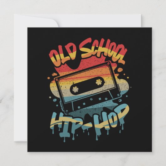 Retro Old School Hip Hop Graffiti Cassette Mixtape Einladung (Vorderseite)