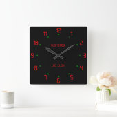 Retro Old School LED Quadratische Wanduhr (Zuhause)
