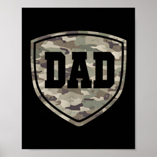 Retro Old School Tarnmuster-Vater-Tasche Camouflag Poster