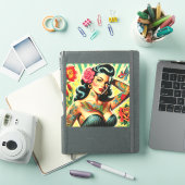 Retro Old School Tattoo Pinup Aufkleber (iPad Hülle)