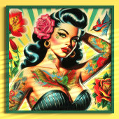 Retro Old School Tattoo Pinup Poster