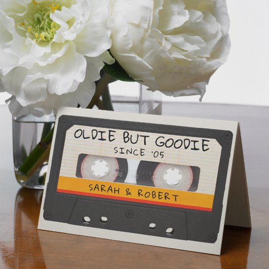Retro Oldie but Goodie Cassette Tape Wedding Dankeskarte