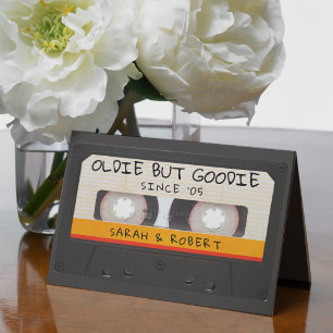 Retro Oldie-But-Goodie-Kassette Hochzeit Dankeskarte