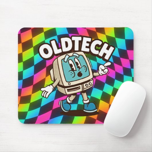Retro-OldTech-Psychedelic-Mauspad Mousepad (Mit Mouse)