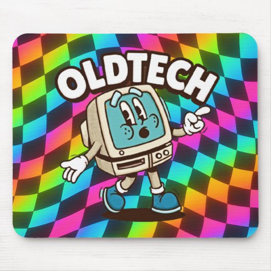Retro-OldTech-Psychedelic-Mauspad Mousepad (Vorne)