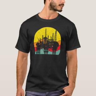 Retro Ölförderpumpe Ölbohrinsel Ölmann Ölfeld Wo T-Shirt
