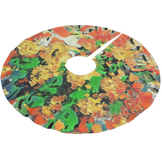 Retro-Ölgemälde: Van Gogh Monet Polyester Weihnachtsbaumdecke (Schrägansicht)