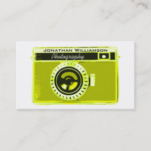 Retro Olive Camera Fotografy Business Cards Visitenkarte