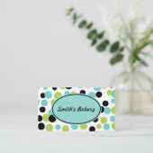 Retro Olive Dots Business Card Visitenkarte (Stehend Vorderseite)