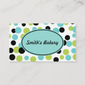 Retro Olive Dots Business Card Visitenkarte (Vorderseite)