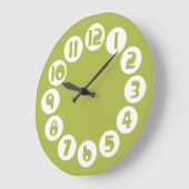 Retro Olive Green Clock Große Wanduhr (Winkel)