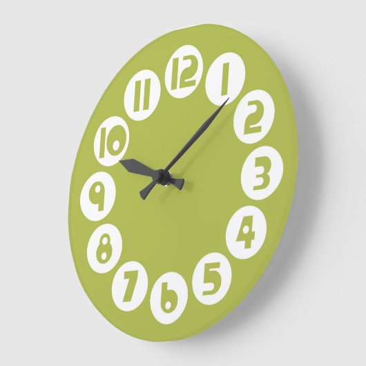 Retro Olive Green Clock Große Wanduhr (Winkel)