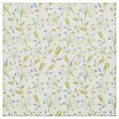 Retro Olive Green Lilie Blume Muster Stoff (Muster)