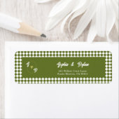 Retro Olive Green Monogram Initial Wedding Address (Insitu)